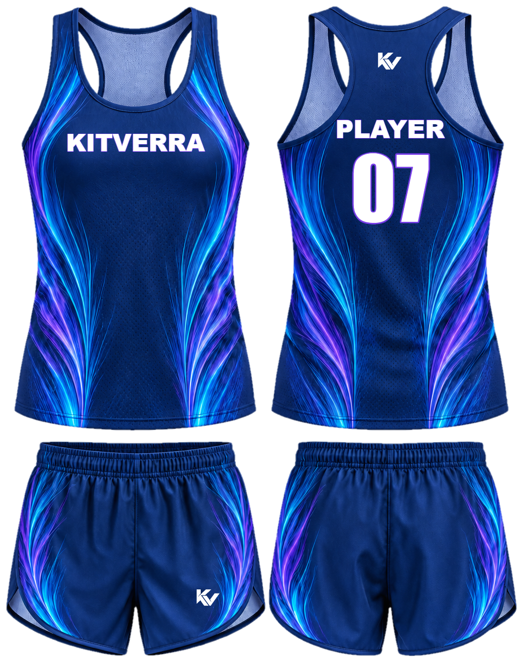Aero Spectrum Race singlet & split shorts, front and back
