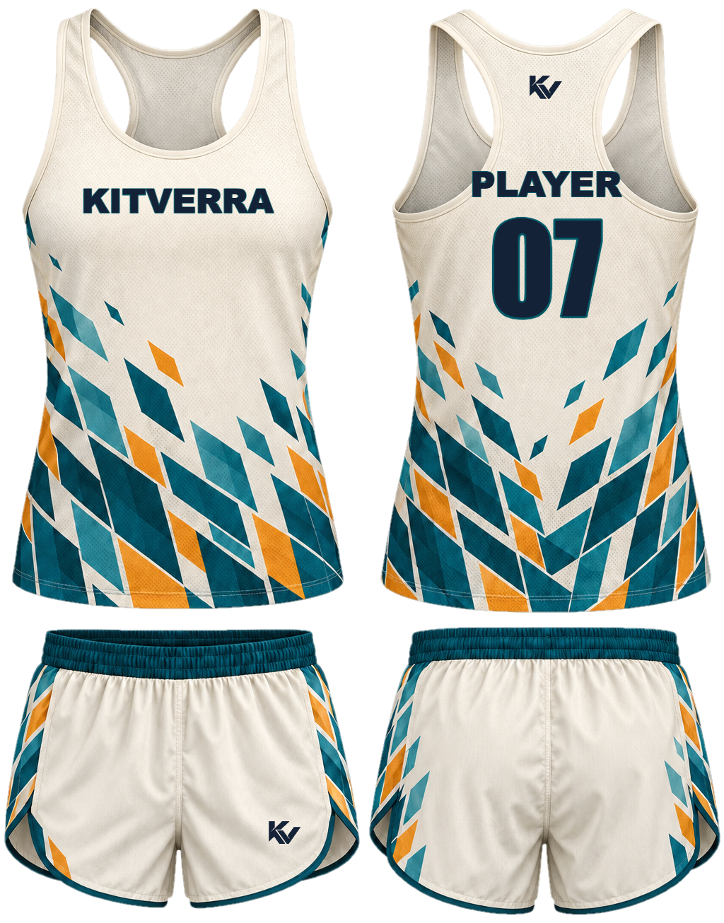 Relay Prism Race singlet & split shorts, front and back