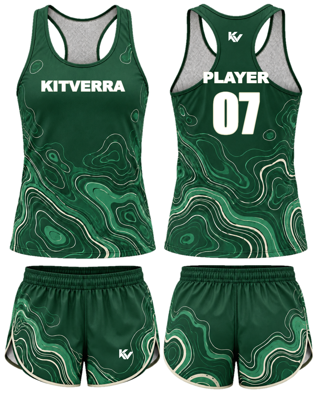 Summit Contour Race singlet & split shorts, front and back