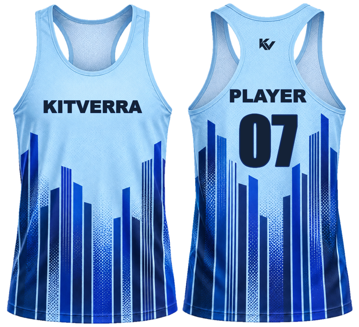 Altitude Lines Race singlets, front and back