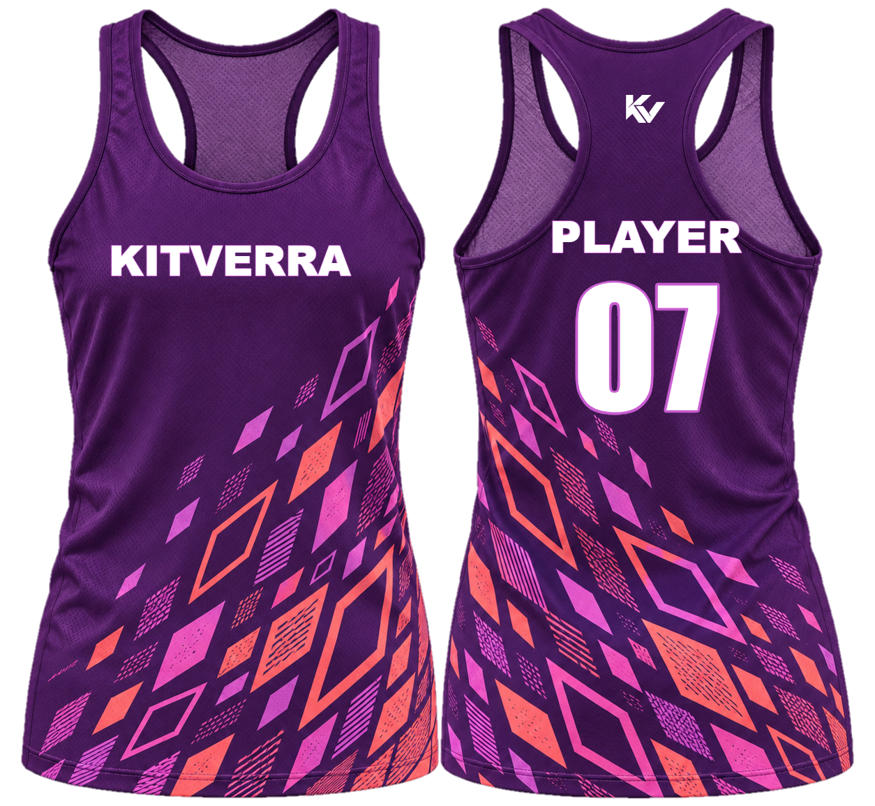 Breakaway Bloom Race singlets, front and back