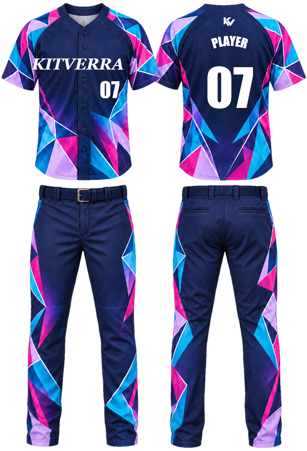 Pacific Prism Raglan button & pants, front and back