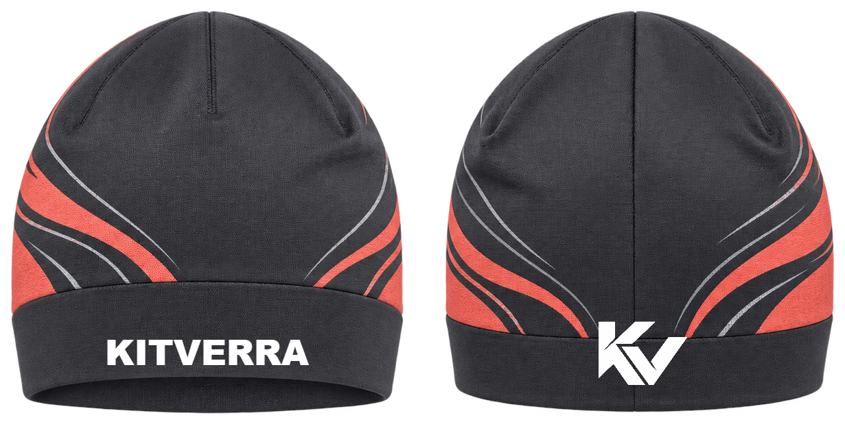 Sprint Contour — Lightweight running beanie; front and back
