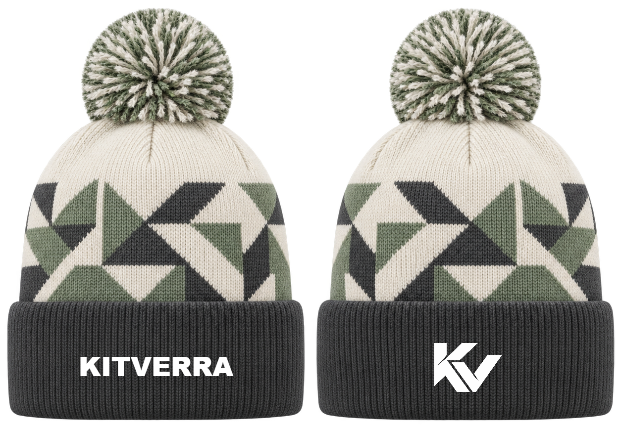 Court Fragment — Cuffed pom knit; front and back