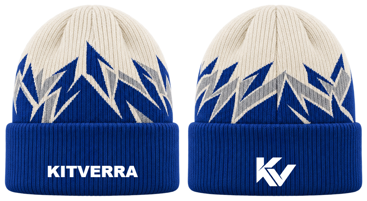 Ice Fracture — Tall cuff knit; front and back