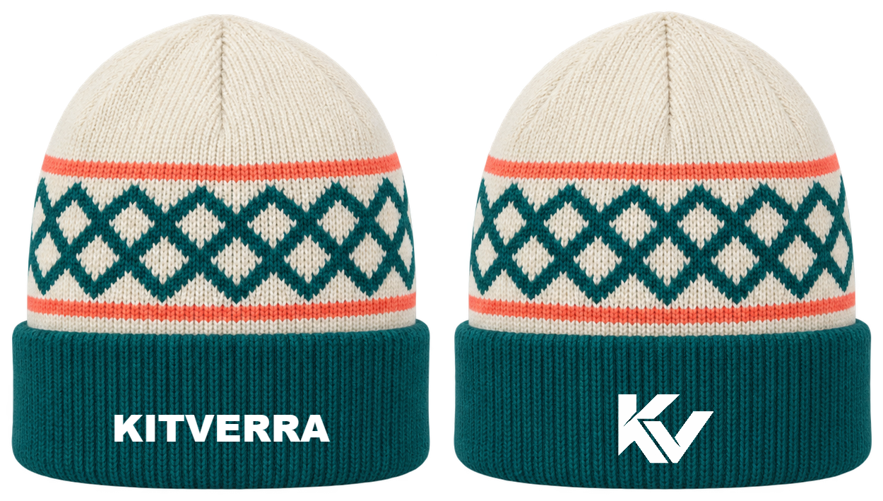 Court Weave — Short cuff knit; front and back