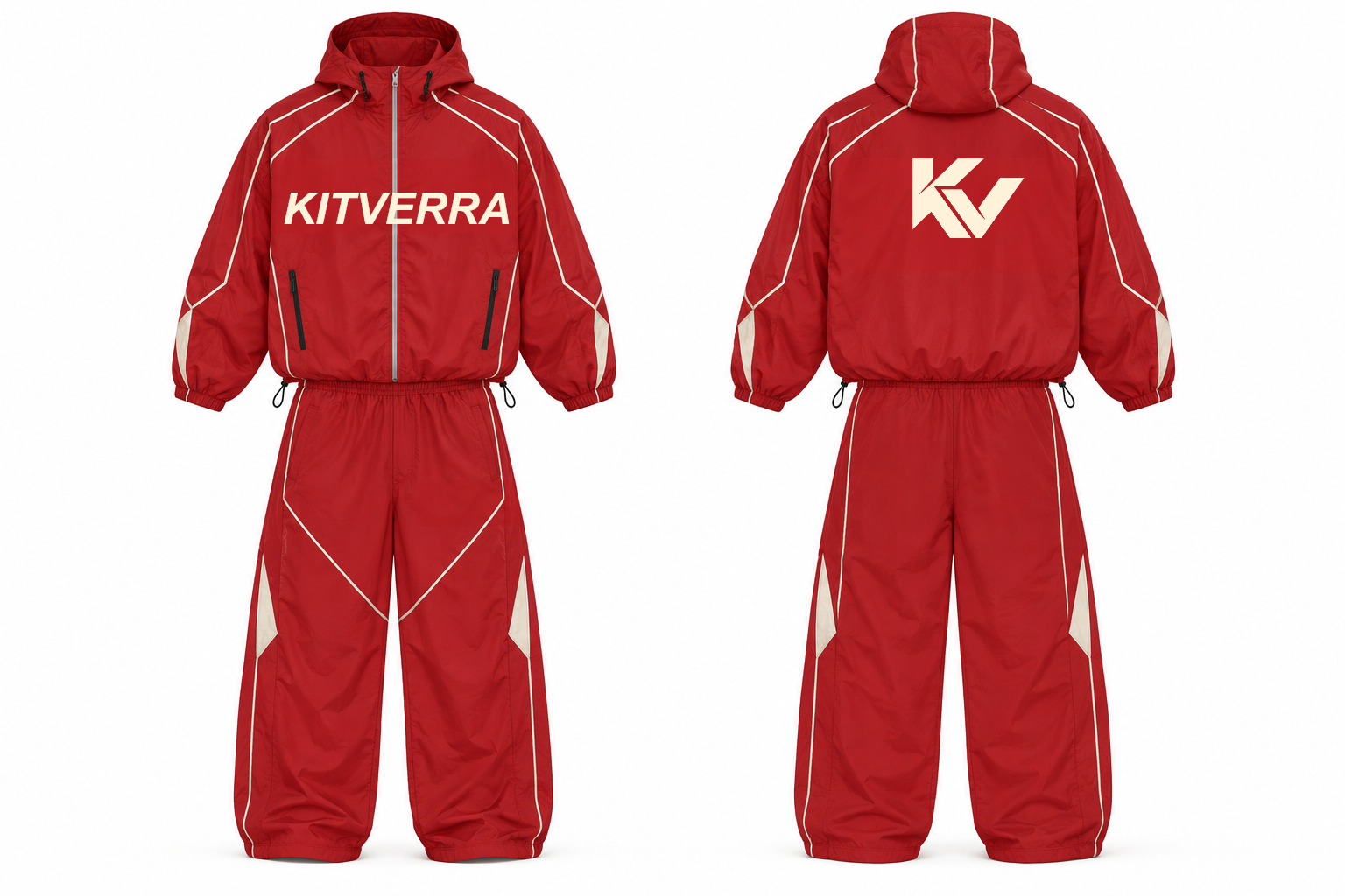 Apex Piping complete jacket and trousers set, front and back