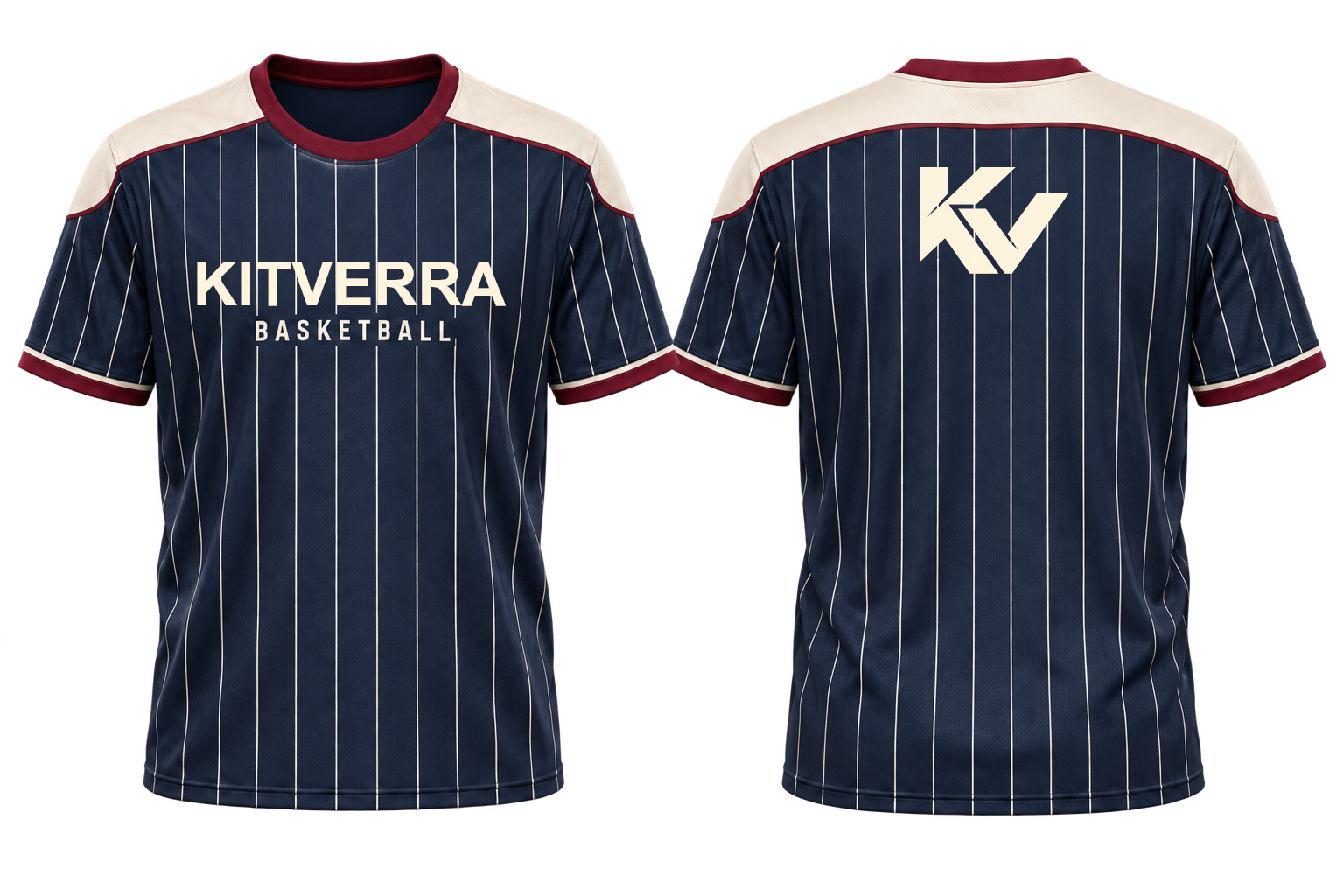Arena Pinstripe basketball shooting shirt, front and back