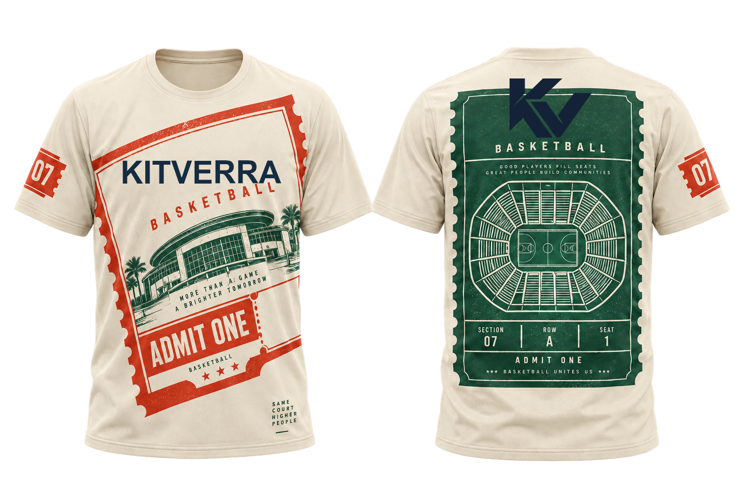 Arena Ticket basketball shooting shirt, front and back