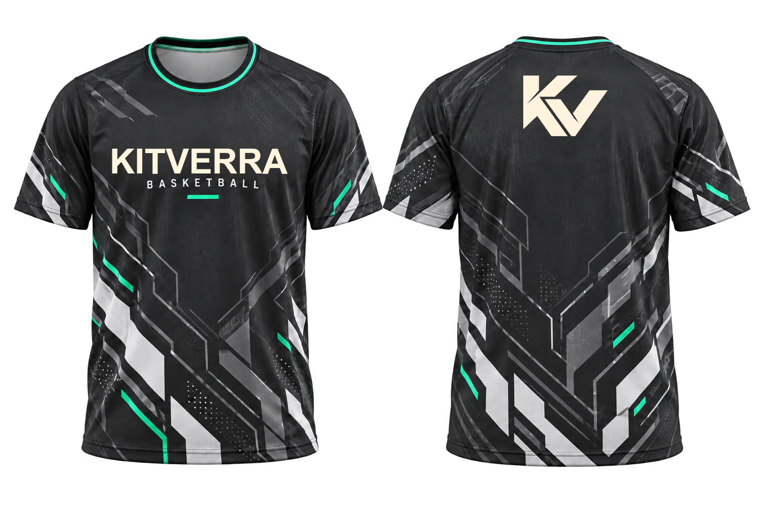 Graphite Pulse basketball shooting shirt, front and back