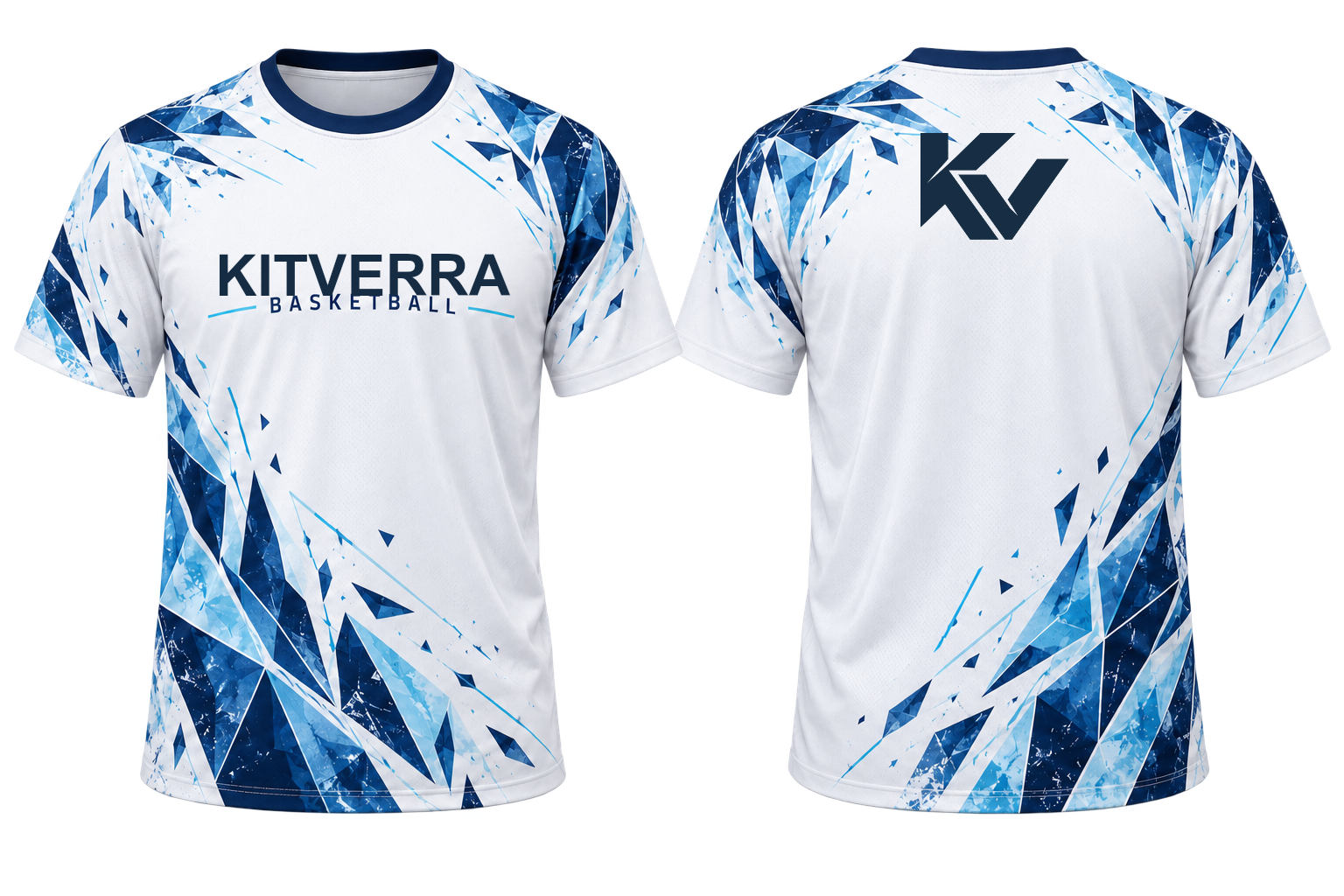 Ice Fracture basketball shooting shirt, front and back