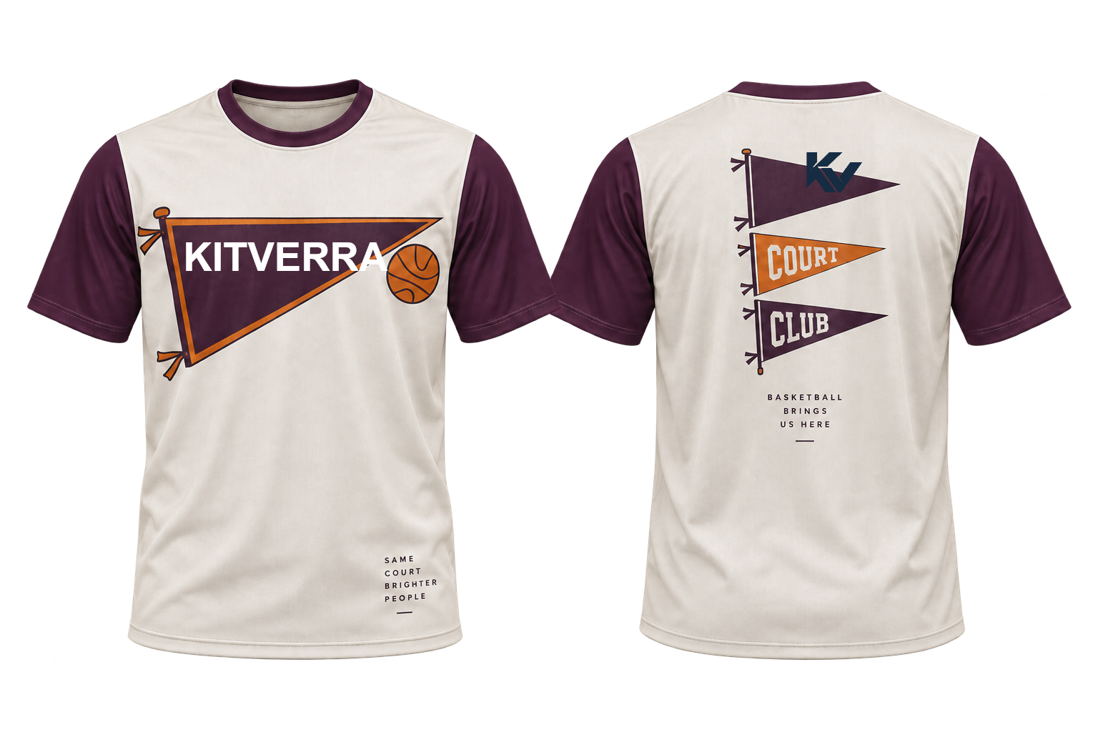 Pennant Club basketball shooting shirt, front and back
