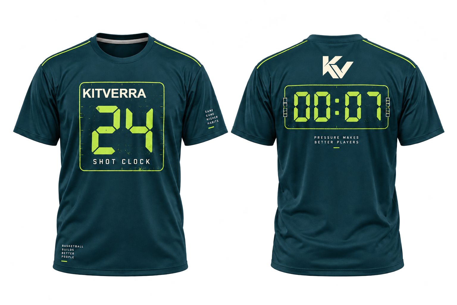 Shot Clock basketball shooting shirt, front and back