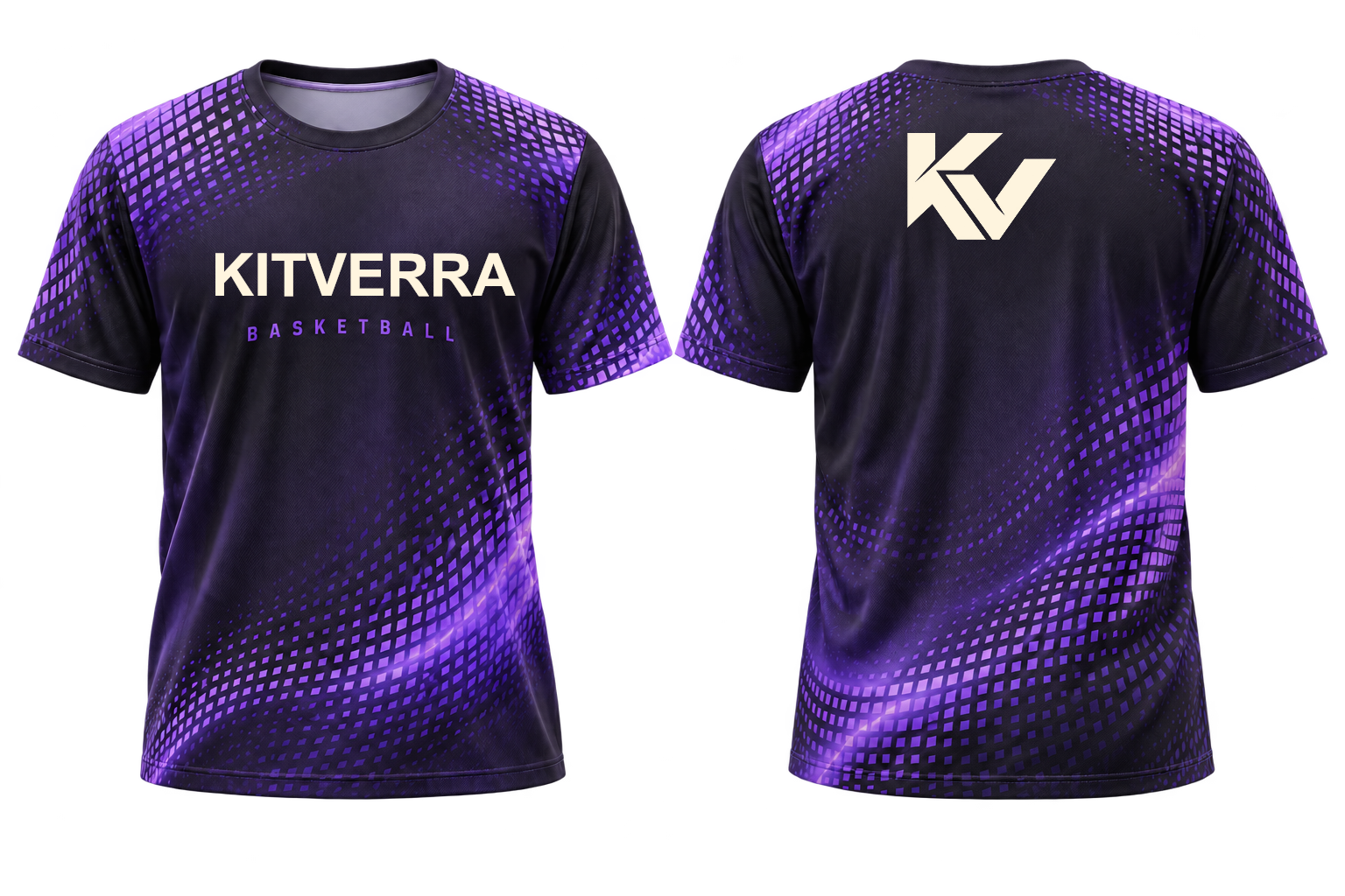 Violet Frequency basketball shooting shirt, front and back