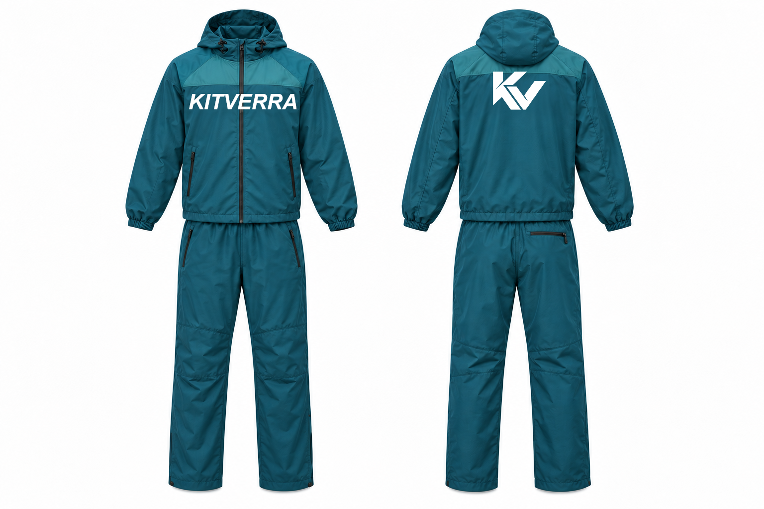 Minimal Ripstop complete jacket and trousers set, front and back