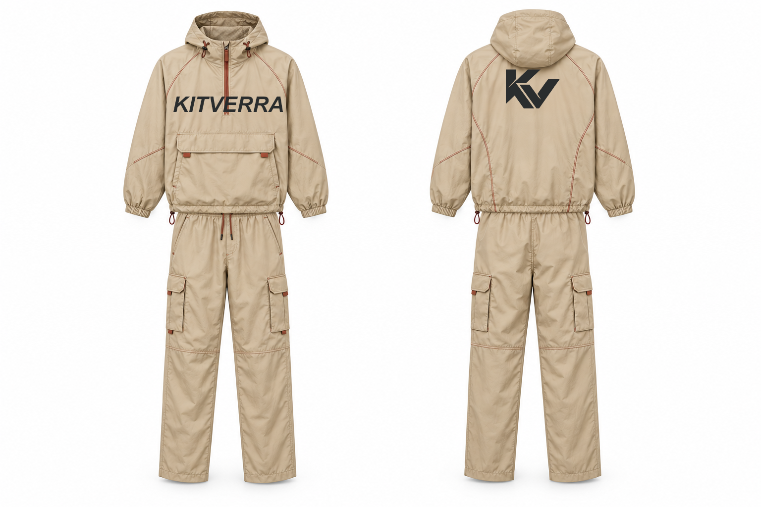 Utility Anorak complete jacket and trousers set, front and back