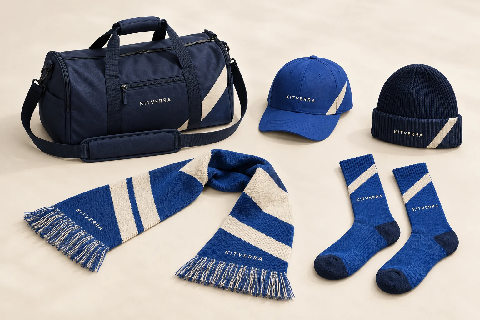 Original KITVERRA accessories & supporters collection concept with all pieces shown