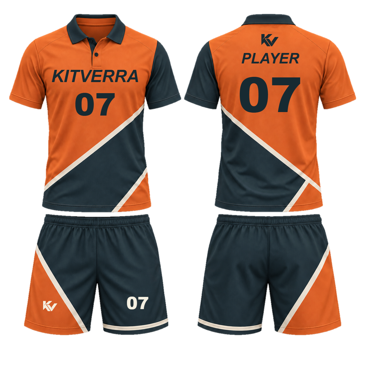 Copper Press field-hockey shirt and loose shorts, front and back