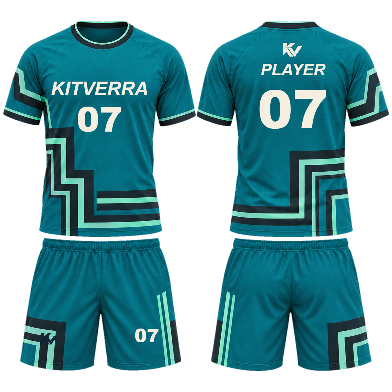 Turf Circuit field-hockey shirt and loose shorts, front and back