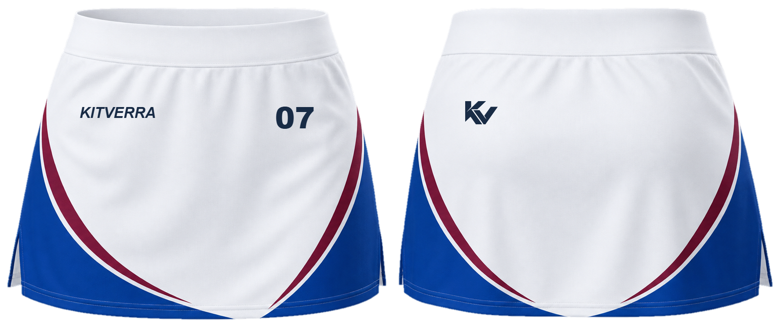 Ivory Sprint field hockey match skort, front and back