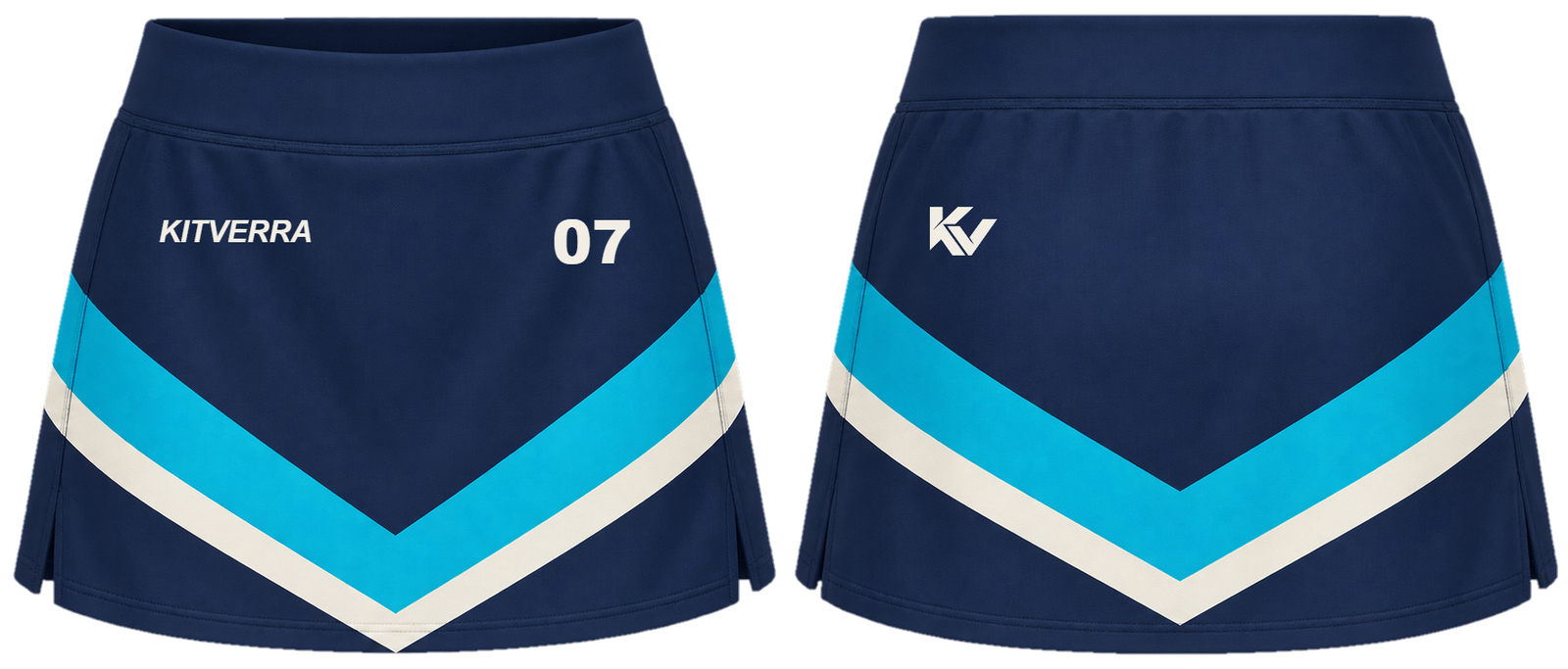 Touchline Chevron field hockey match skort, front and back
