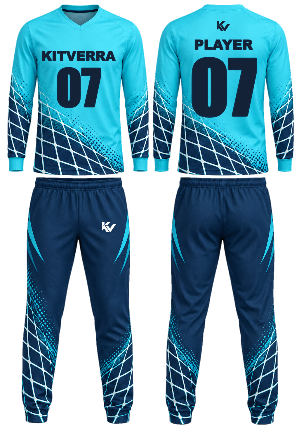 Aqua Barrier Goalkeeper shirt & trousers, front and back