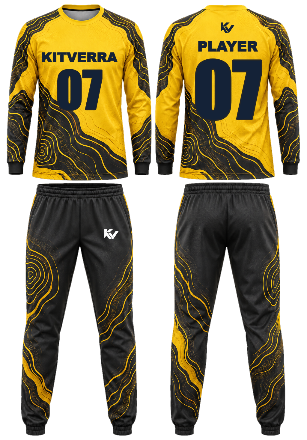 Solar Contour Goalkeeper shirt & trousers, front and back