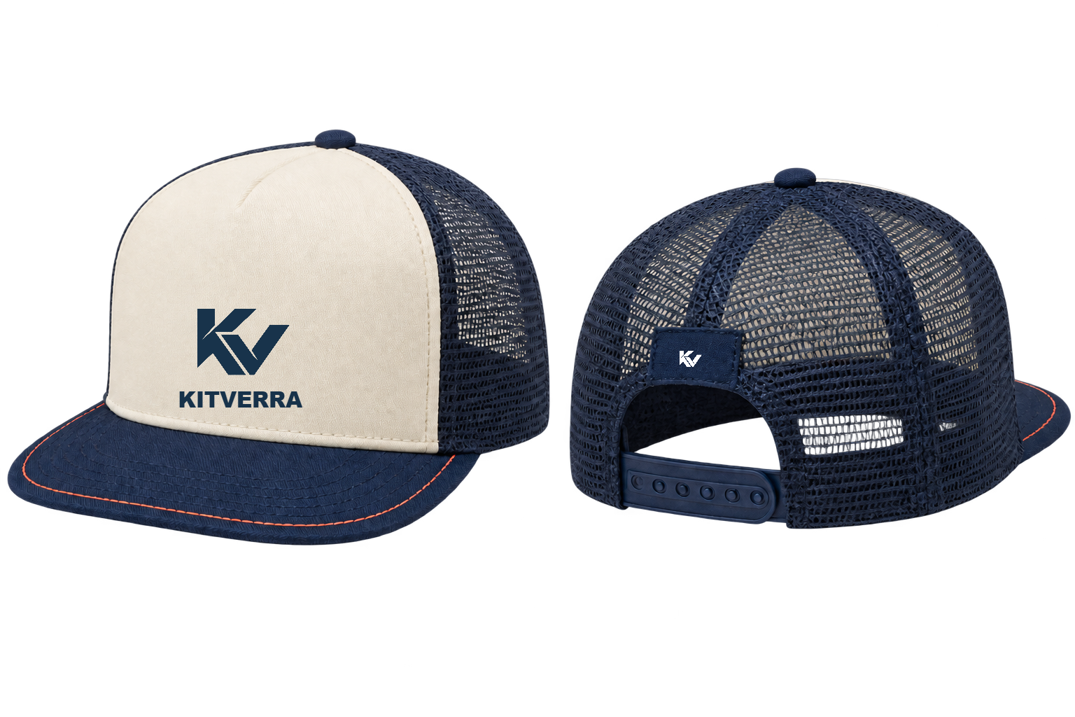 Retro Grid — Mesh-back cap; front and back