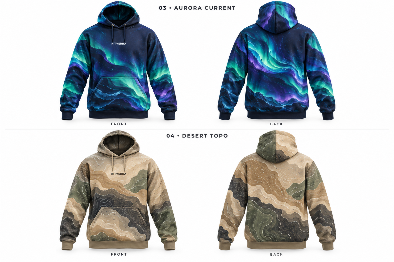 Aurora Current hoodie front and back