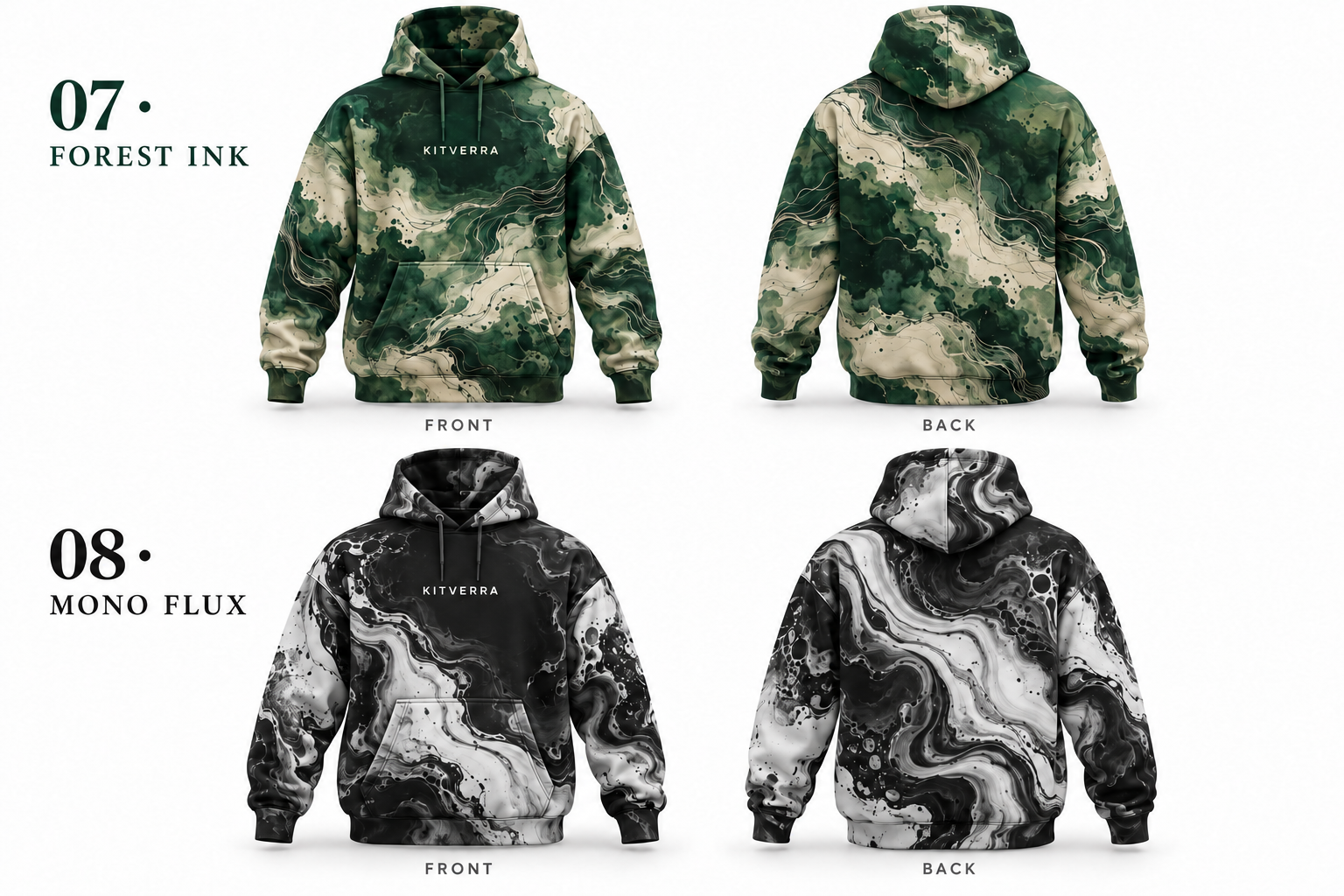 Forest Ink hoodie front and back