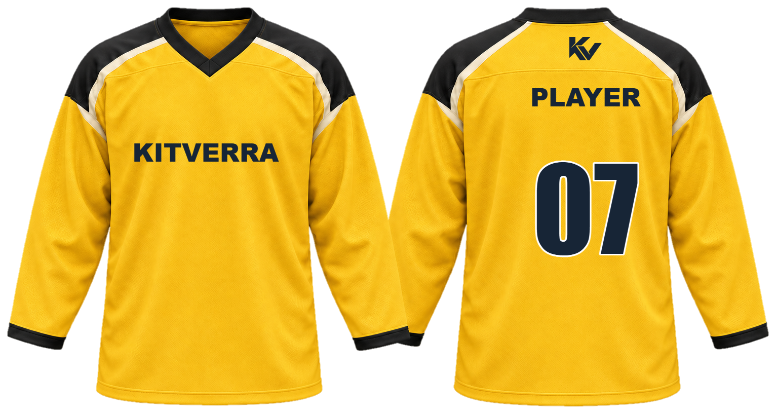 Gold Bench practice jerseys, front and back