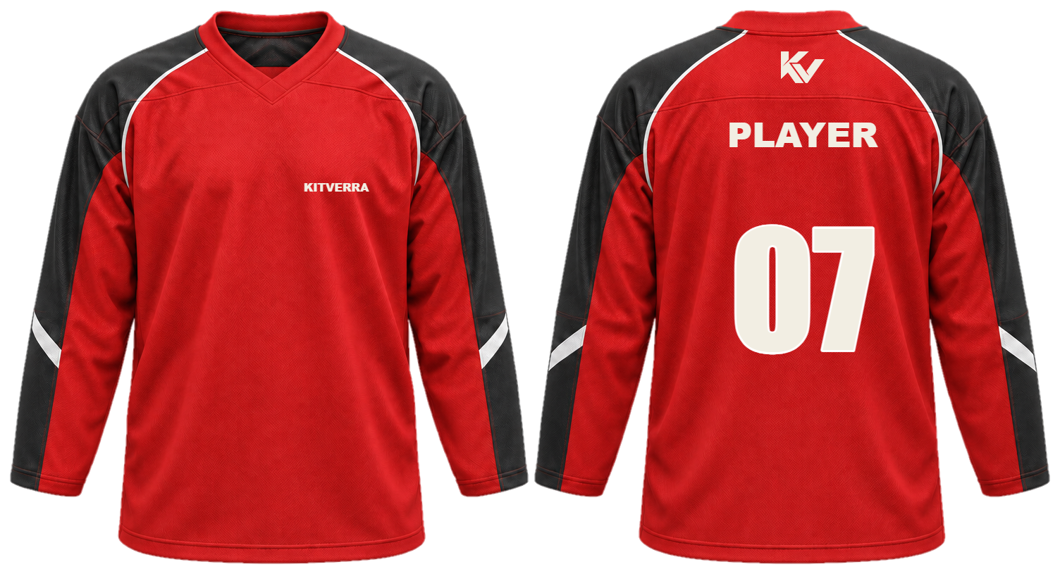 Red Drill practice jerseys, front and back