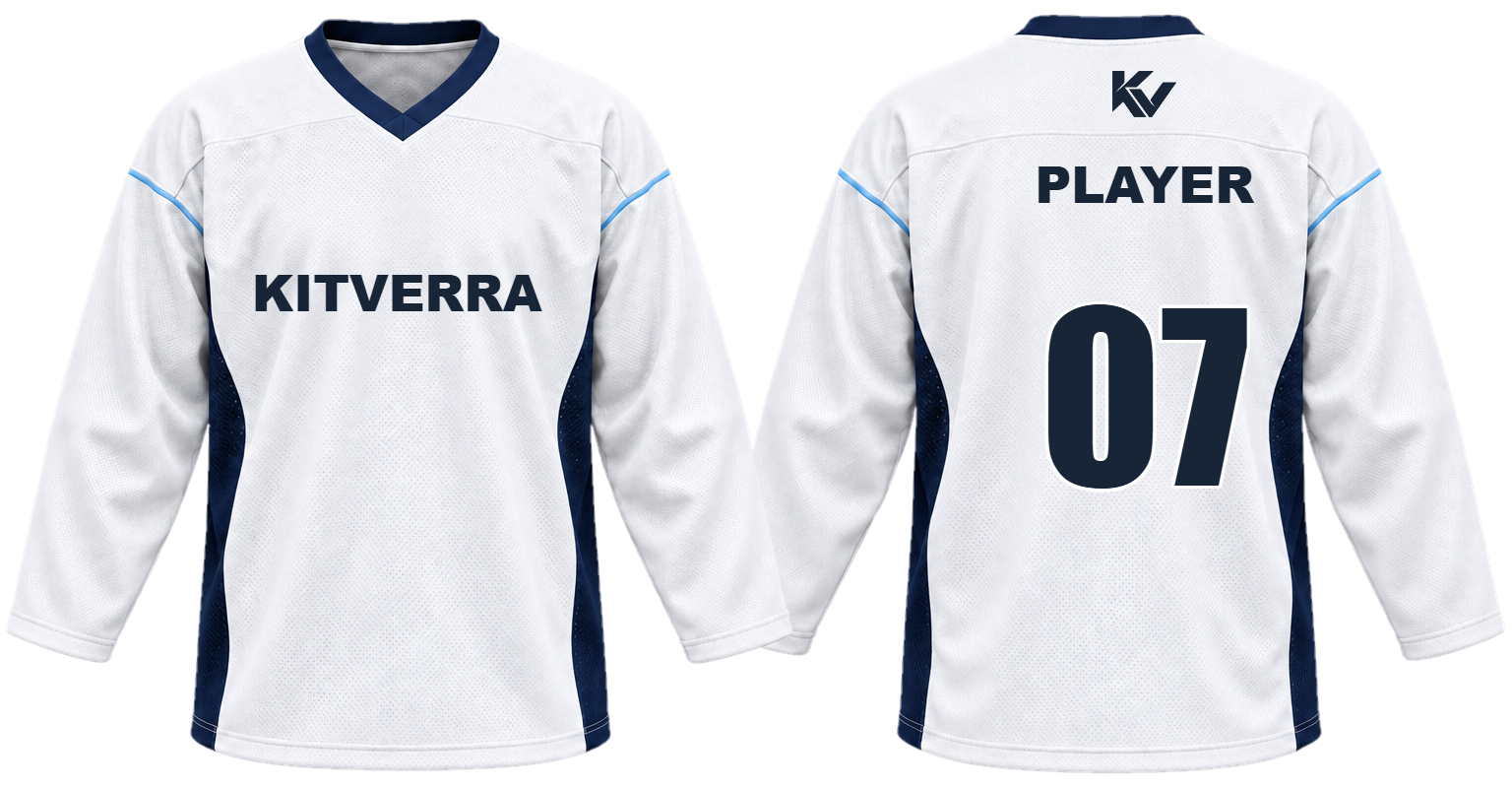 White Session practice jerseys, front and back