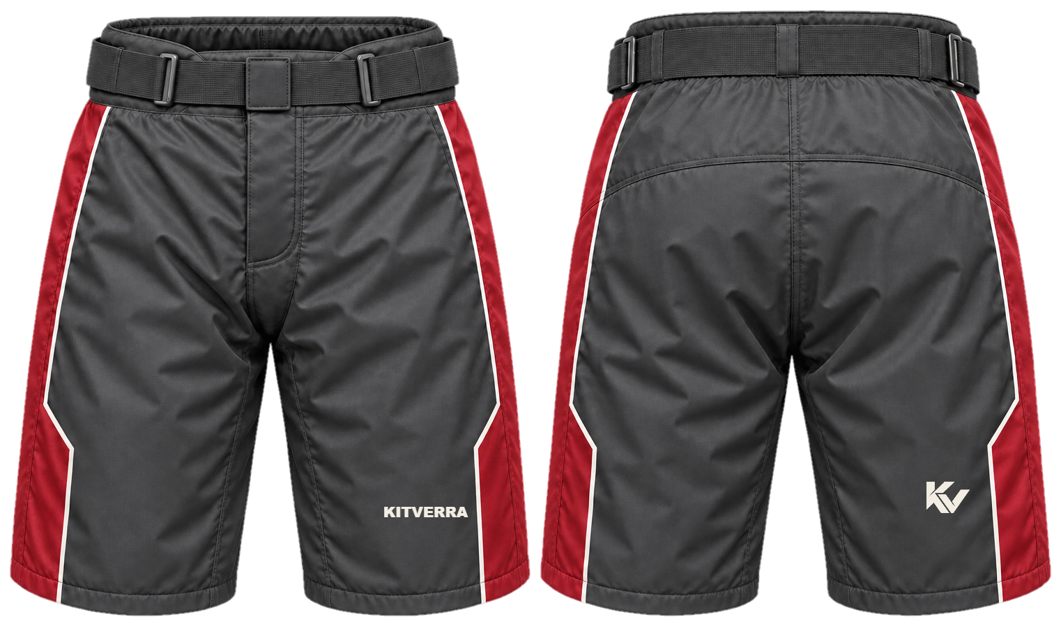 Crimson Step pant shells, front and back