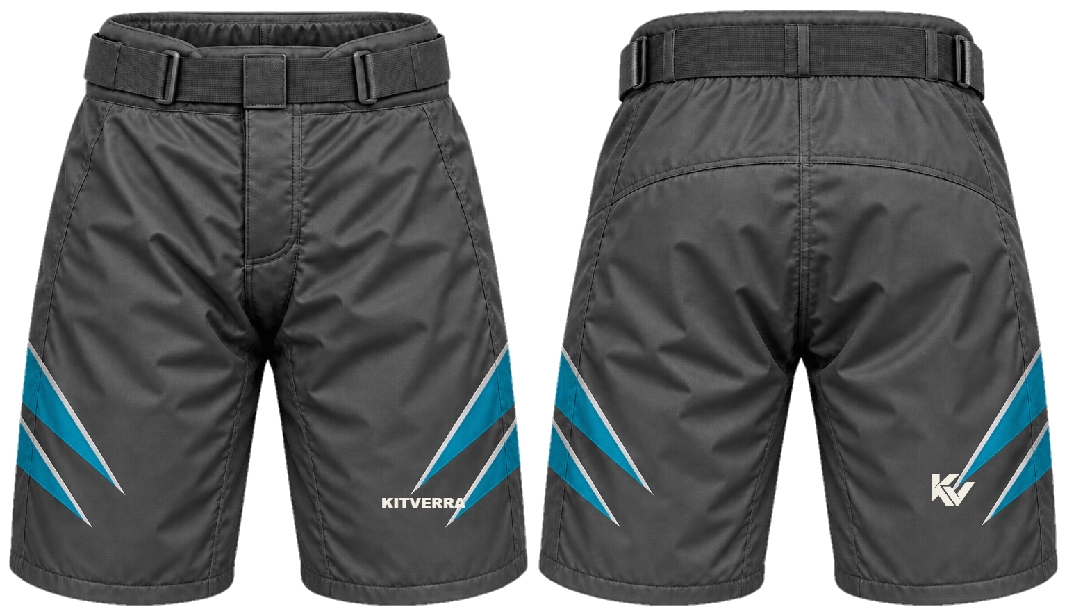 Graphite Vector pant shells, front and back
