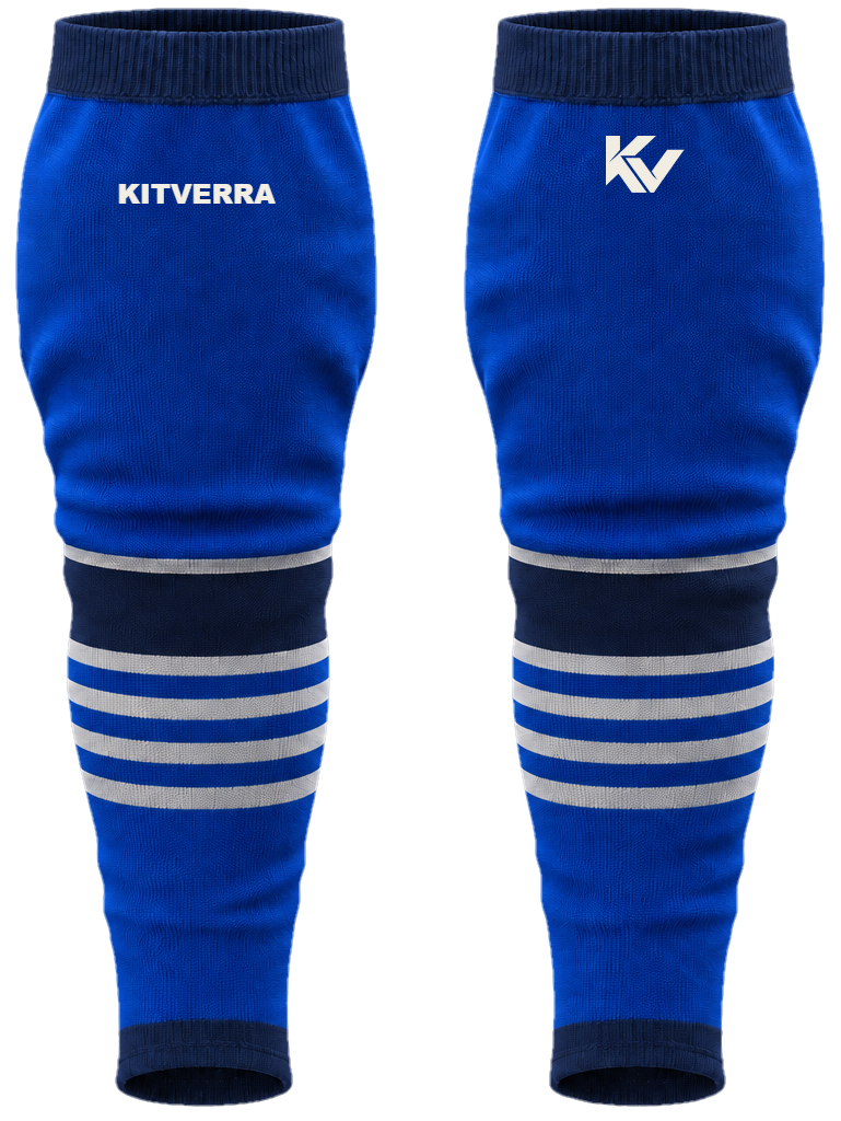 Cobalt Ladder hockey socks, front and back