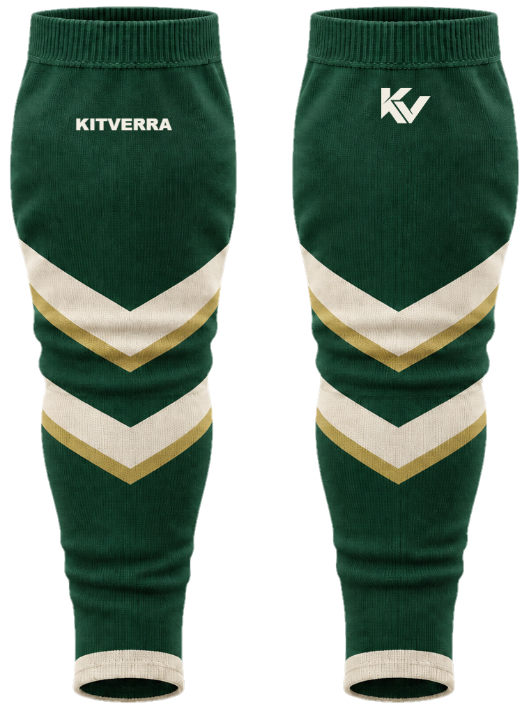 Forest Chevron hockey socks, front and back