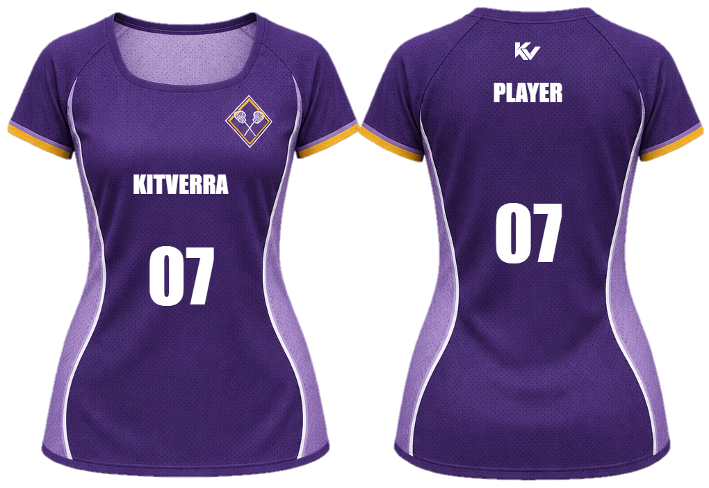 Violet Crossfield Women's short-sleeve reversible tops, front and back