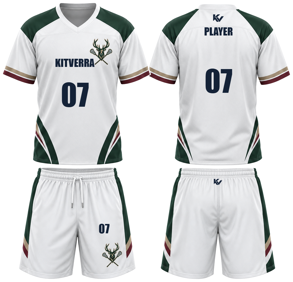 Ivory Crestline Men's field sets, front and back