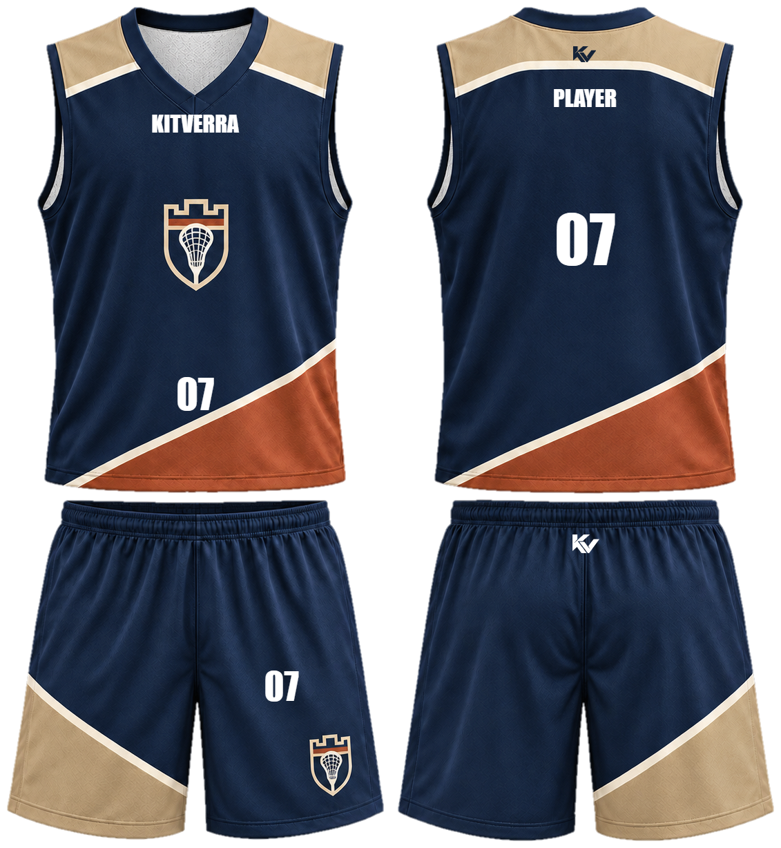 Fortress Blocks Men's sleeveless field sets, front and back