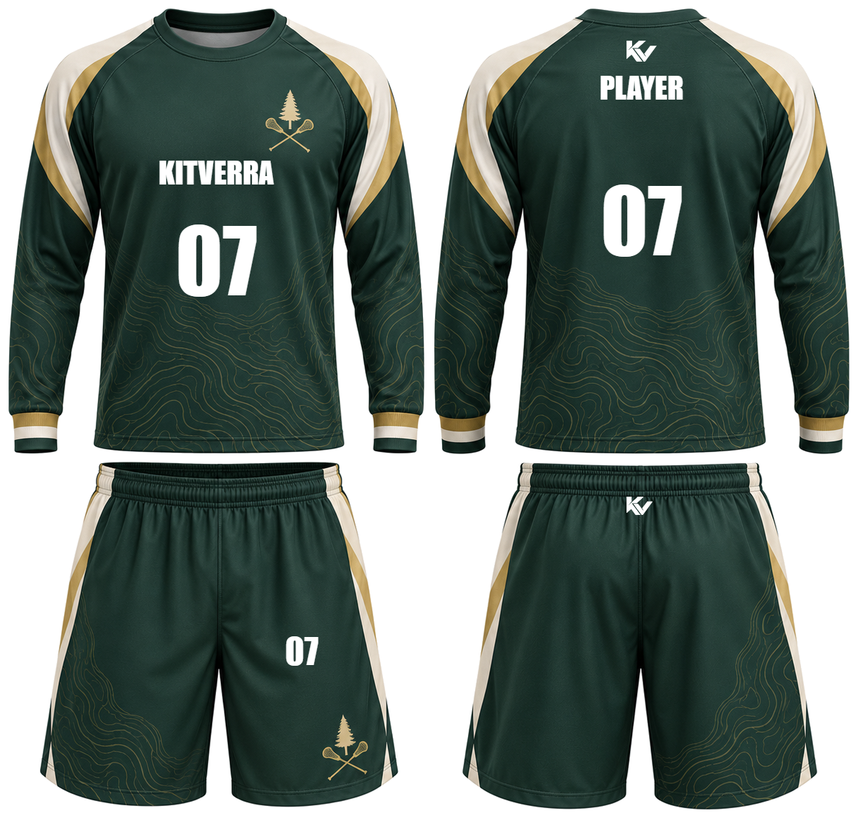 Sideline Topography Long-sleeve shooting sets, front and back