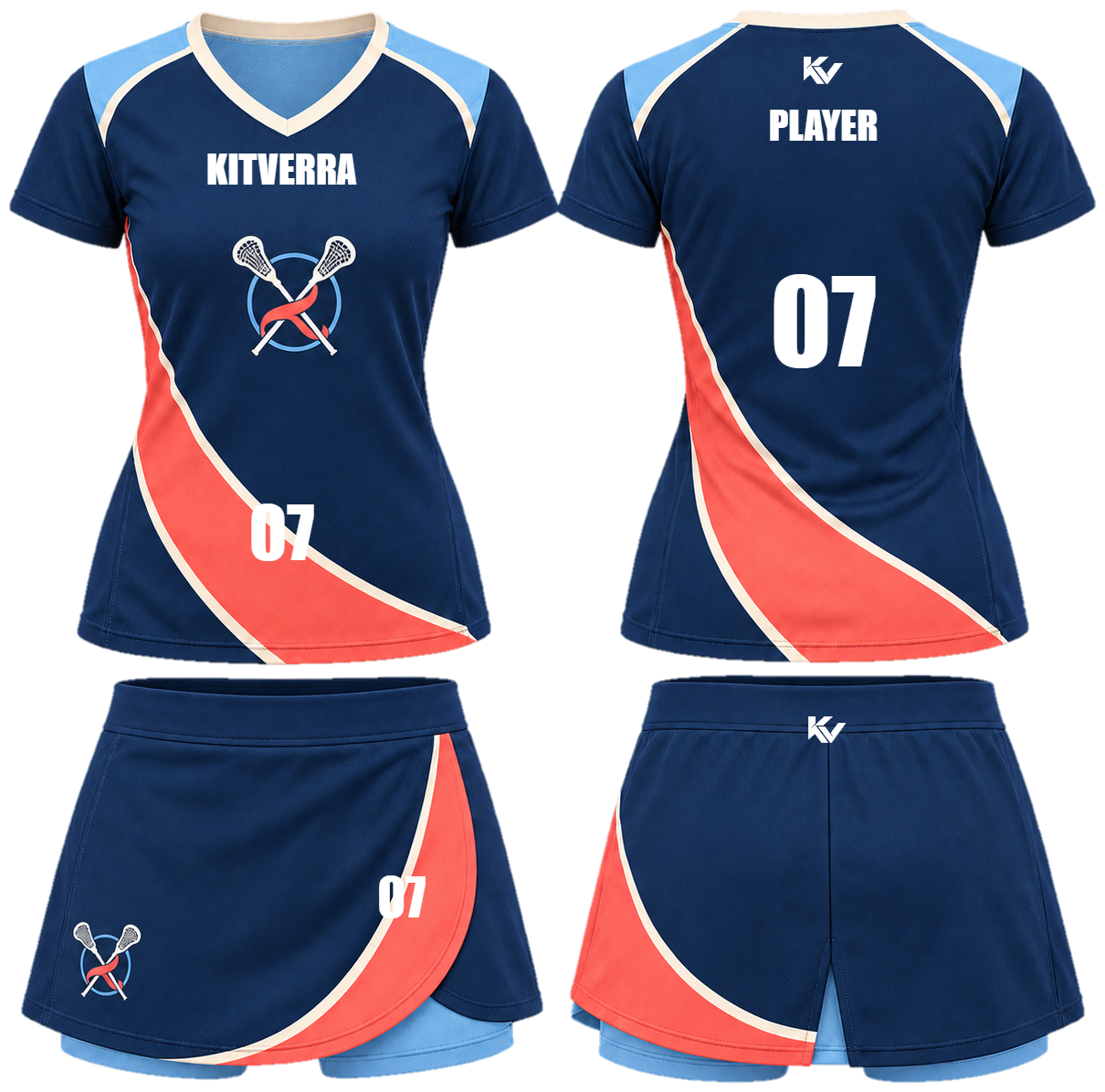 Field Ribbon Women's shirt & skort, front and back