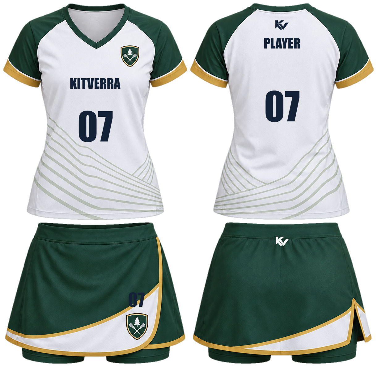 White Terrace Women's shirt & skort, front and back