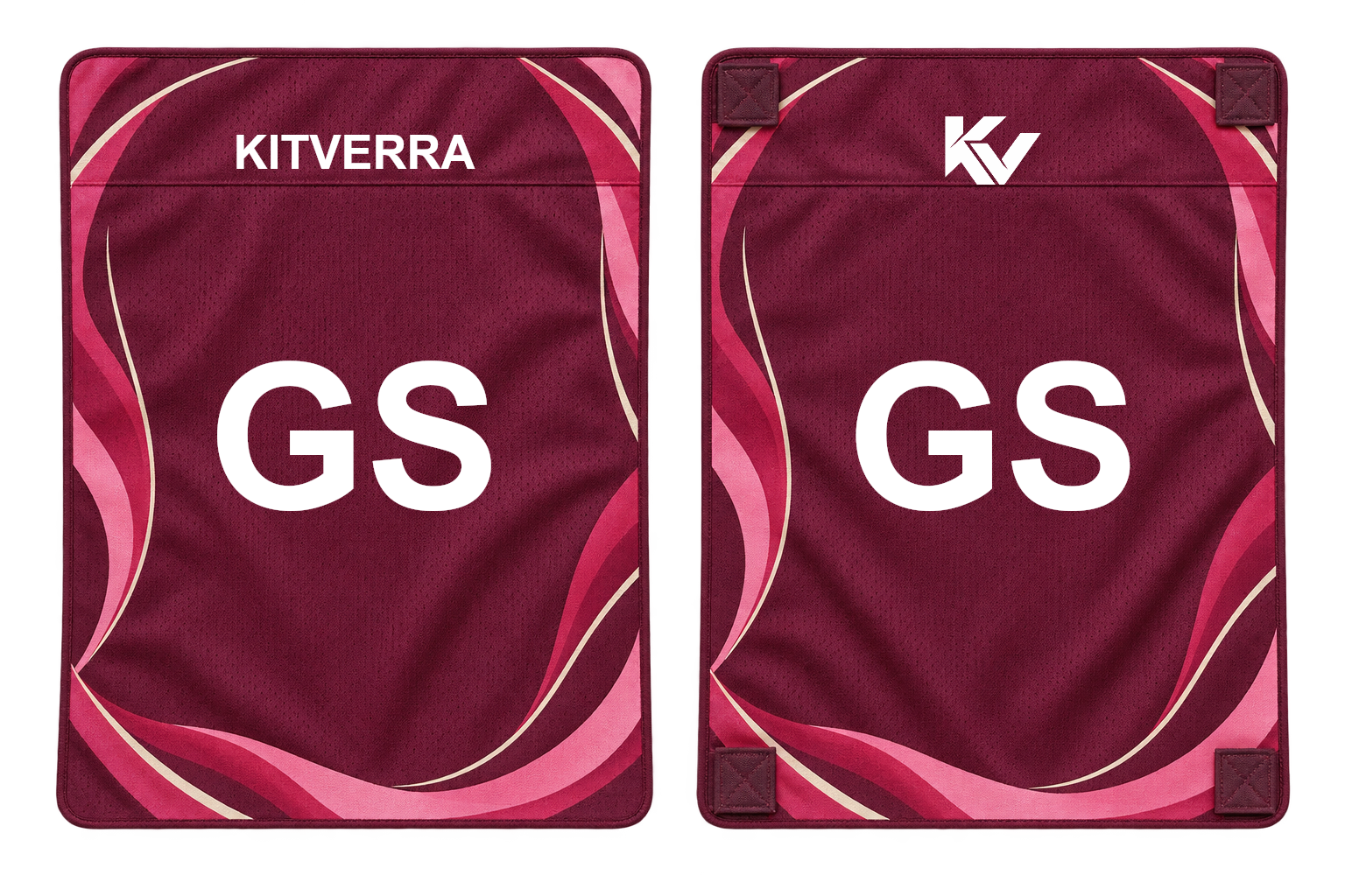Rose Orbit detachable netball position panels, front and back