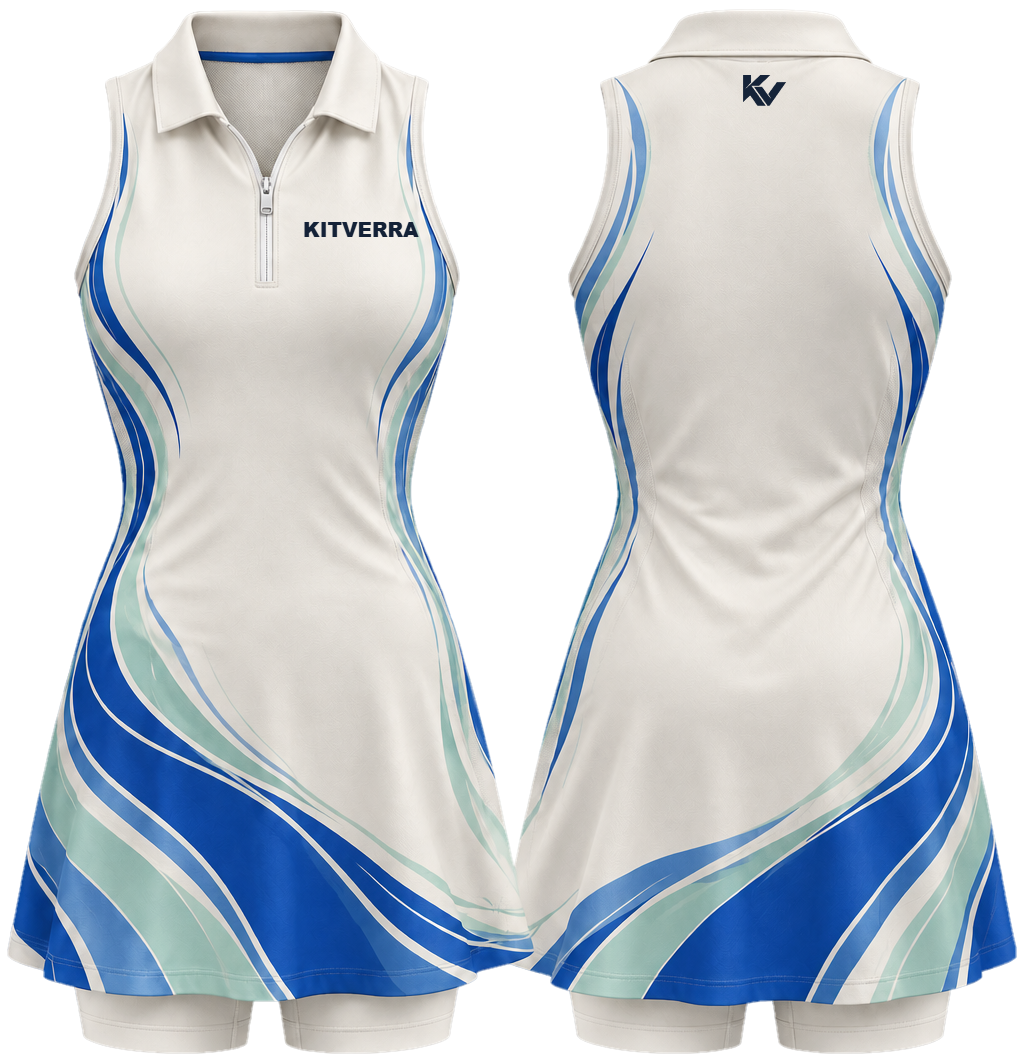 Courtwave Court dresses, front and back