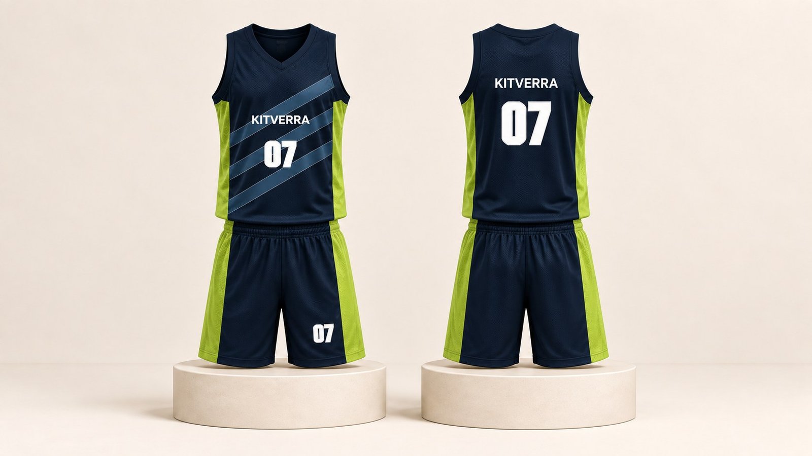 Axis Basketball Set complete concept package: front and back jerseys with matching shorts