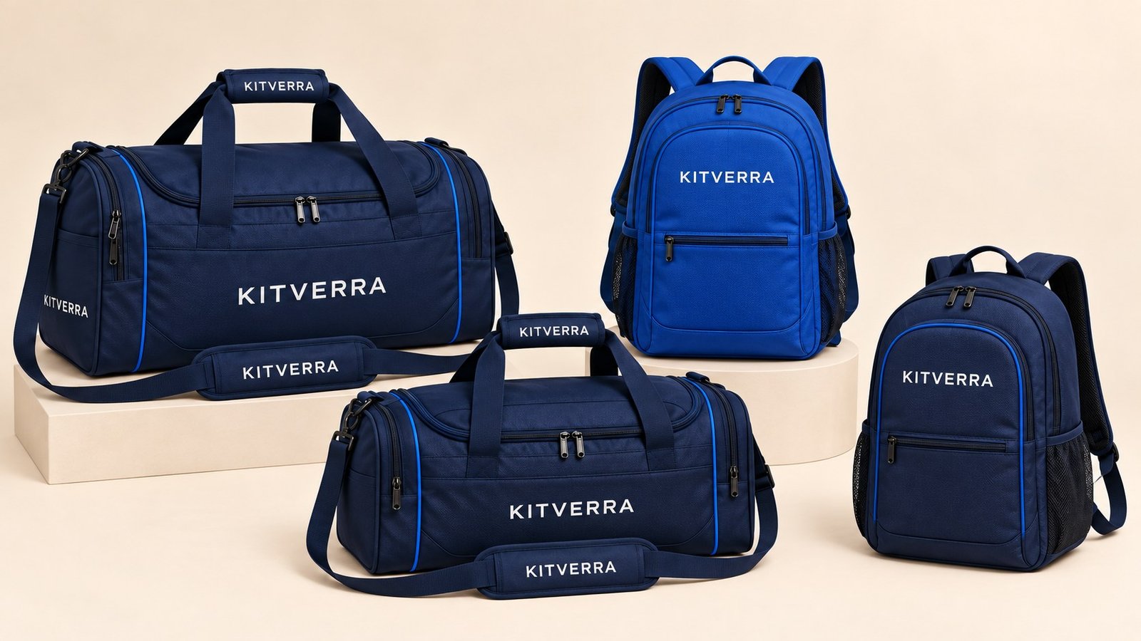 KITVERRA Two kit bags and two coordinating club backpacks.