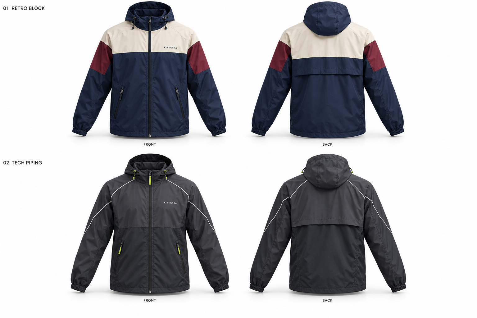 Retro Block jacket only, front and back