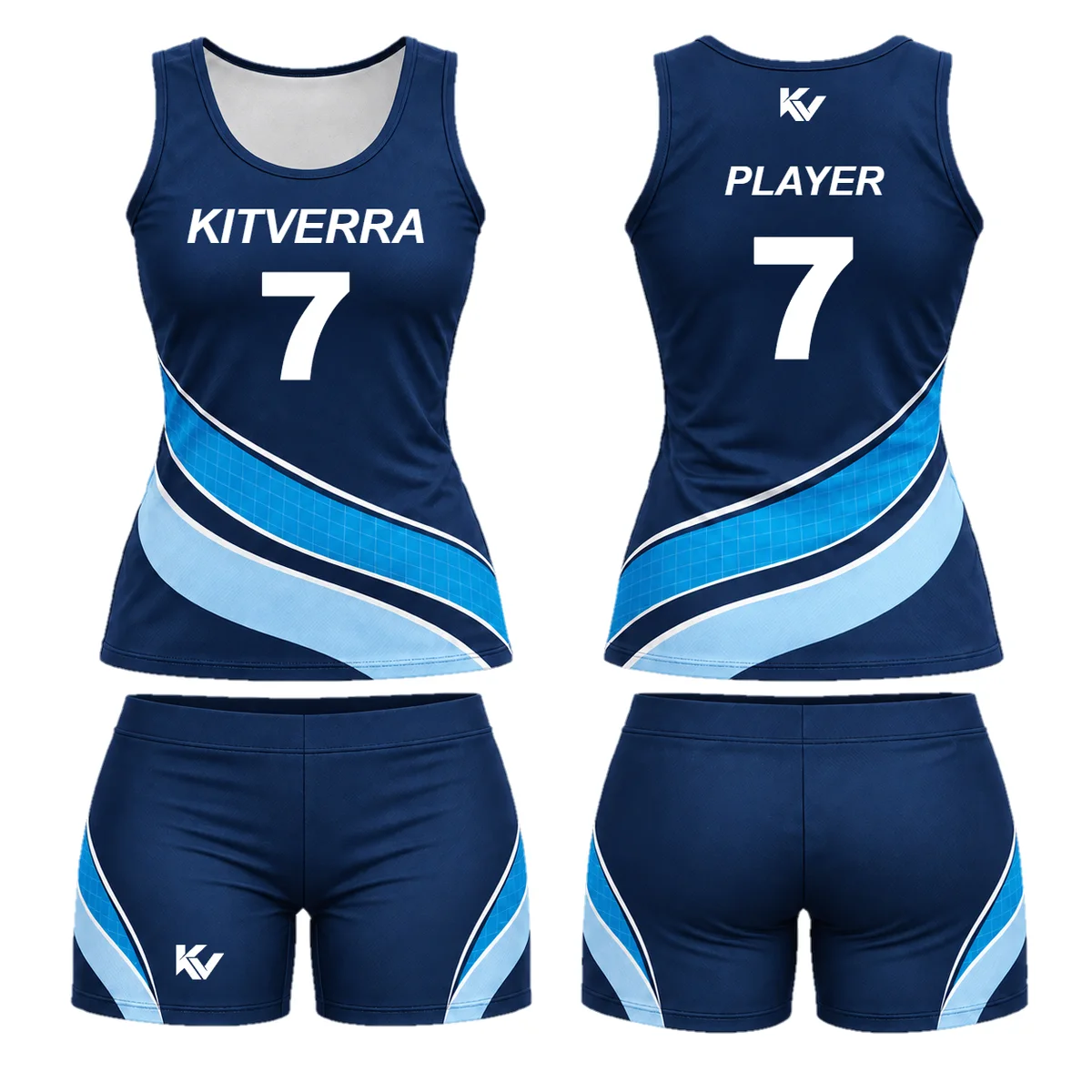 Rally Contour — Volleyball kit / Scoop neck, front and back design preview