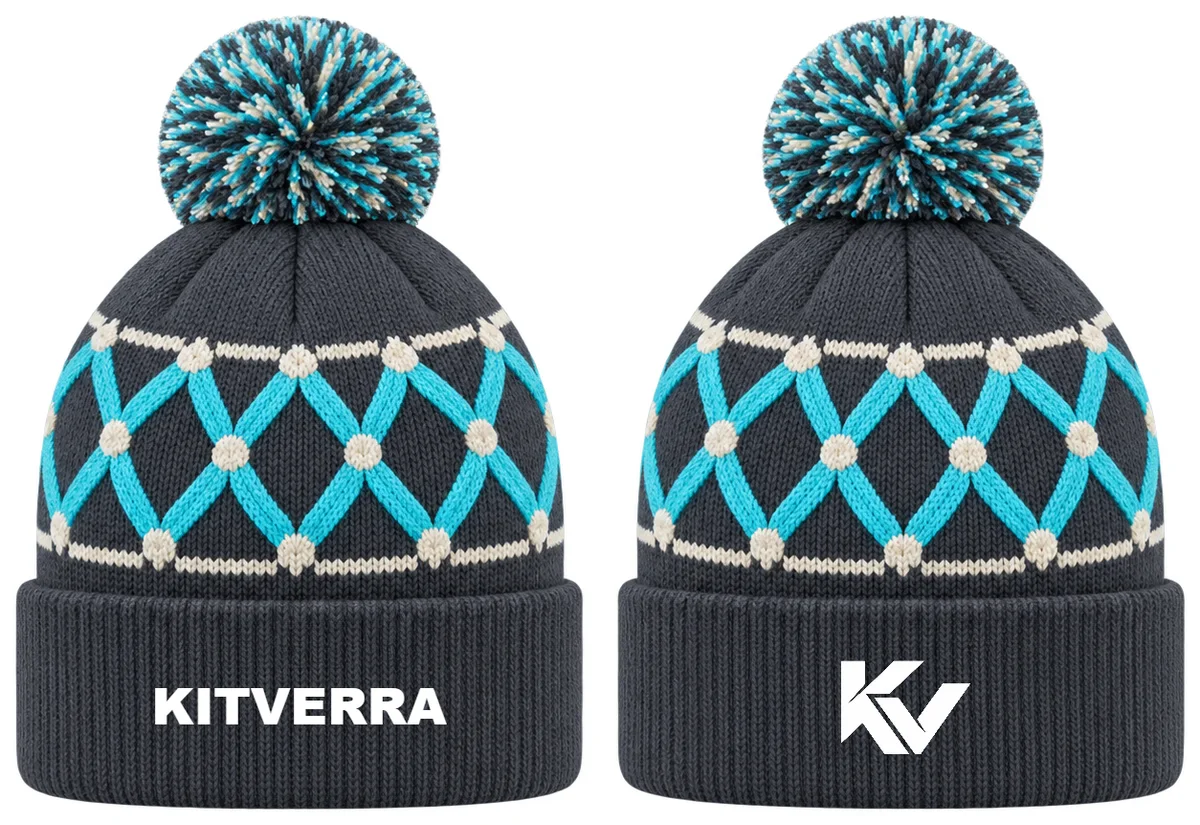 Pocket Lattice — Lacrosse beanies, front and back design preview